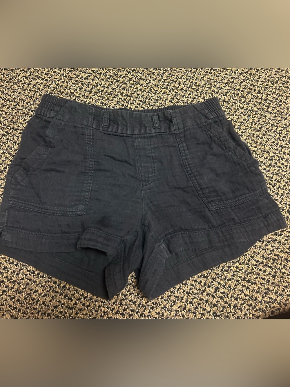Old Navy High-Waist Black Linen-Blend Shorts